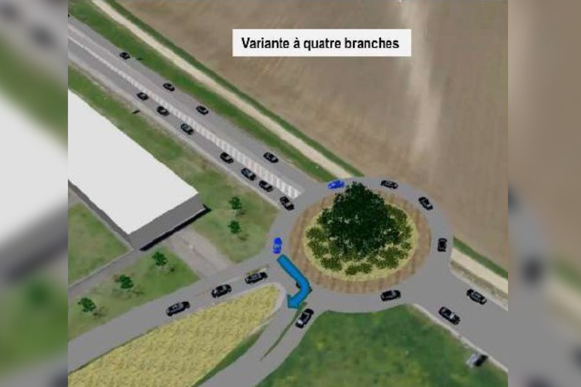 Le giratoire disposera d'une entrée spéciale pour garantir les interventions d'urgence de la police, notamment. (photo: ville de Delémont). 