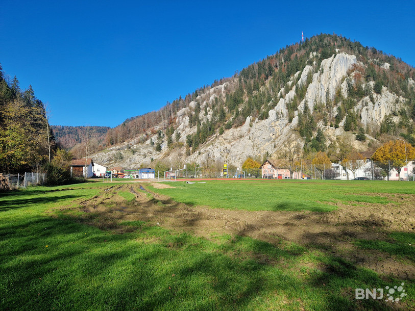 Le même terrain des Lerreux, à Fleurier, photographié le 29 octobre.