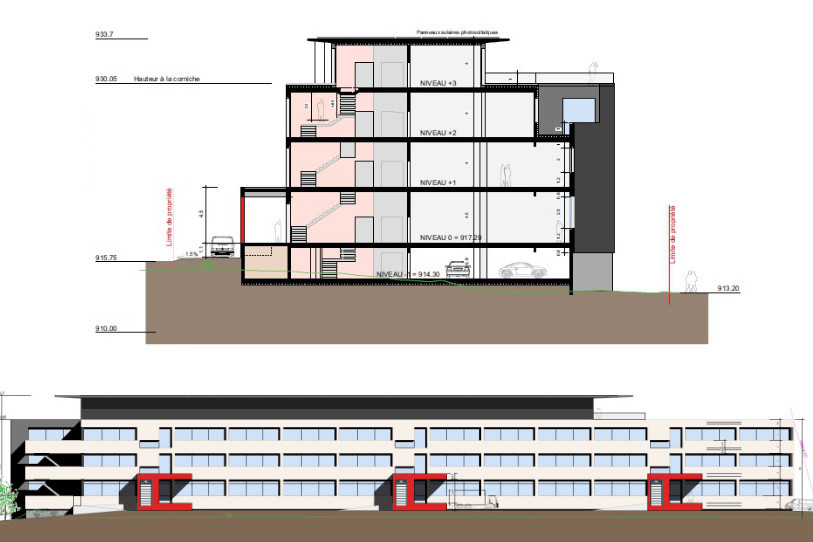 Le projet comprend près de 8'000 mètres carrés de surfaces industrielles exploitables répartis sur quatre étages. Un parking souterrain de 72 places est aussi prévu au sous-sol. (Image : Tanner Architecte)