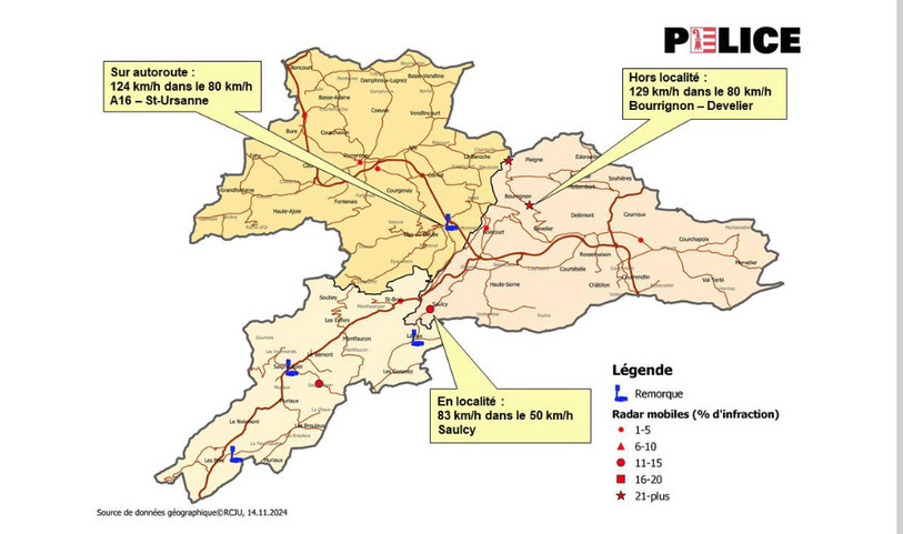 La police jurassienne a publié ce vendredi ses statistiques de la circulation routière du mois d'octobre. (Photo : Police cantonale jurassienne).