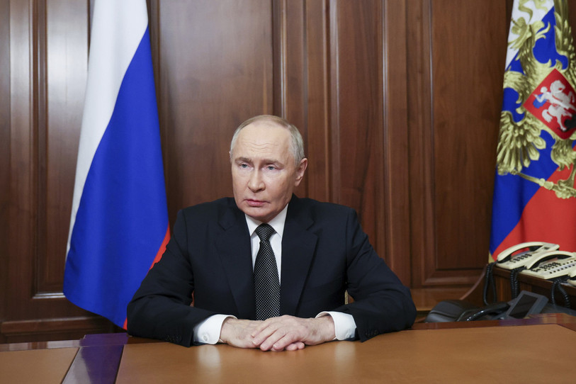 Le président russe, Vladimir Poutine, a menacé de frappé les pays occidentaux. (Photo : Vyacheslav Prokofyev, Sputnik, Kremlin Pool Photo via AP).