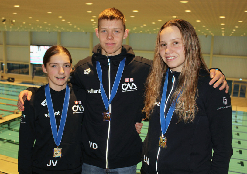 Jodie Voyame, Valerii Dziuba et Livia Münch : trois talents et des médailles à Lausanne.. (Photo : CND)
