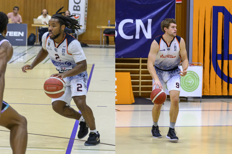 Russell Jones Jr (à gauche) et Matthew Dentlinger sont les seuls joueurs étrangers de l'effectif d'Union Neuchâtel. 