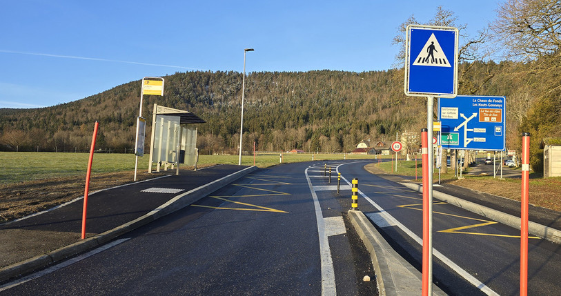 Le nouvel arrêt de bus à Malvilliers. (Photo : SCAN)