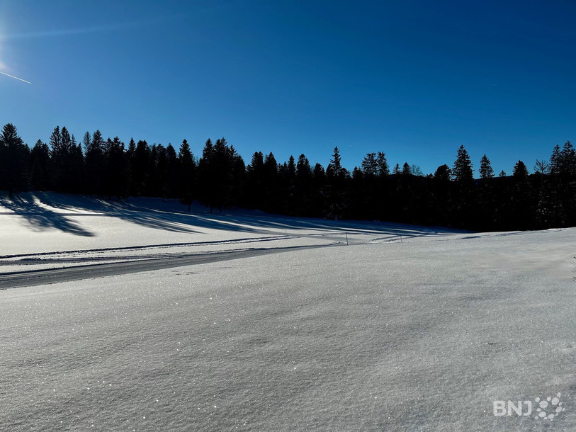 Soleil, fraîcheur, neige et belles pistes : les skieurs de fond ne demandent rien d'autre, comme ici sur les hauteurs de Couvet.