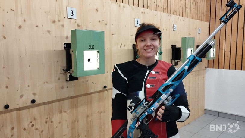 Audrey Gogniat nous a accordé un entretien avant son entrainement réalisé ce vendredi matin au stand de tir de Saignelégier.