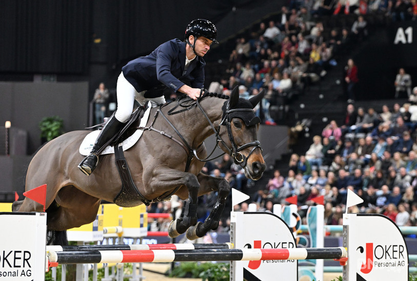 Steve Guerdat dans ses oeuvres avec Lancellota. (Photo : Georges Henz)