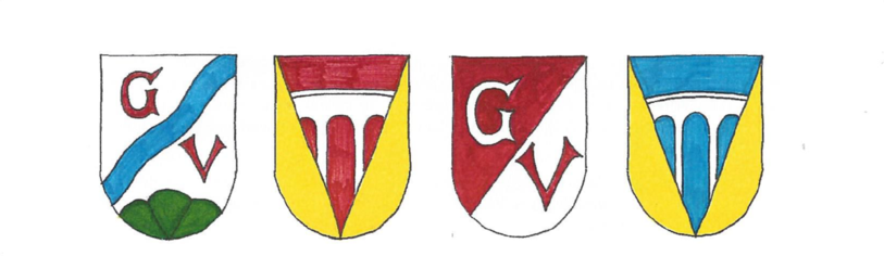 Le comité de pilotage propose quatre options d'armoiries pour la future commune. Source: tous-ménages