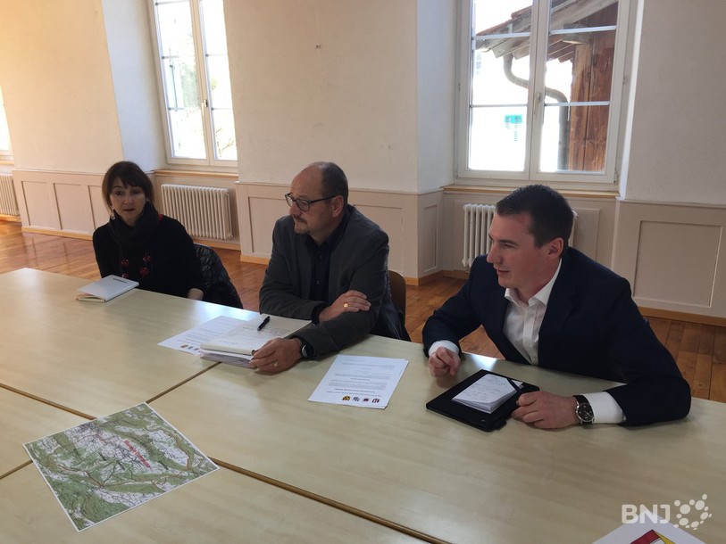 De gauche à droite, Stéphanie Mahon, secrétaire du COPIL, Patrick Gsteiger, président du COPIL et Jean-Pascal Wisard, vice-président du COPIL