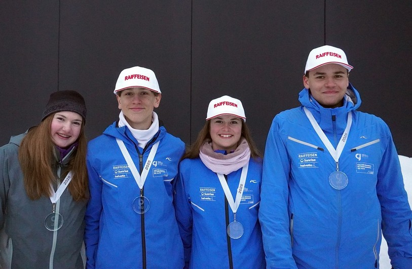 Les quatre premiers champions jurassien de l'hiver. (Photo : Matthias Vauthier)