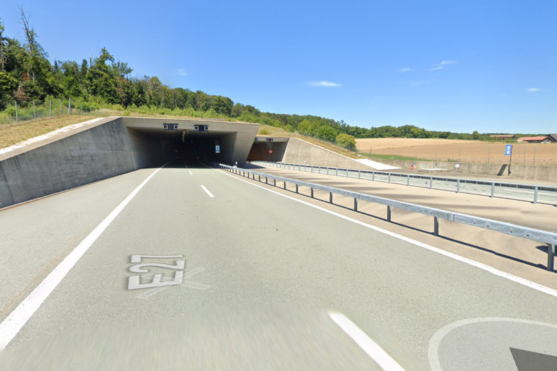 Après avoir été fermés dans le courant de l'après-midi, les tunnels de Neu-Bois ont rouvert. (Photo : Google Maps, 2022)