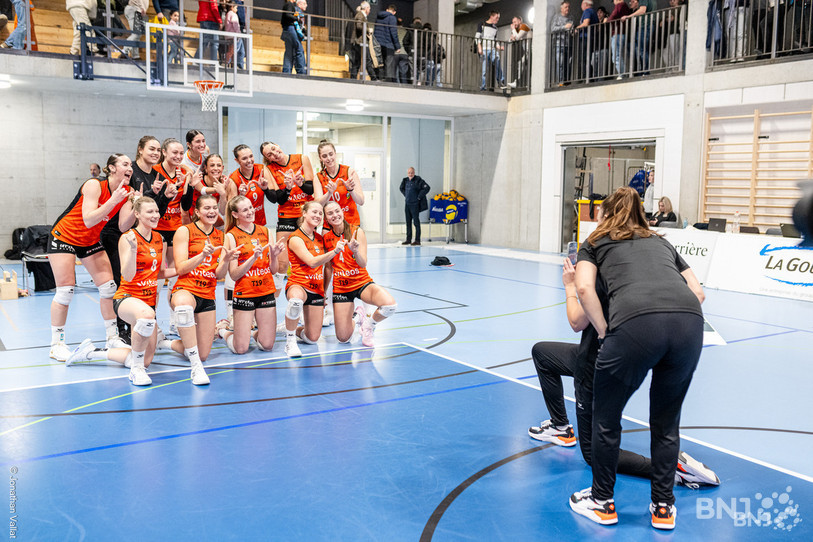 Le NUC a pu, une fois de plus, prendre la pose pour fêter sa 19e victoire en 20 matches de saison régulière. (Photo : Jonathan Vallat)