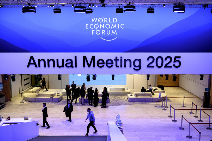 Notre correspondant au Palais fédéral décrypte les enjeux du Forum économique mondial pour la Suisse. (Photo : KEYSTONE / Laurent Gilliéron).