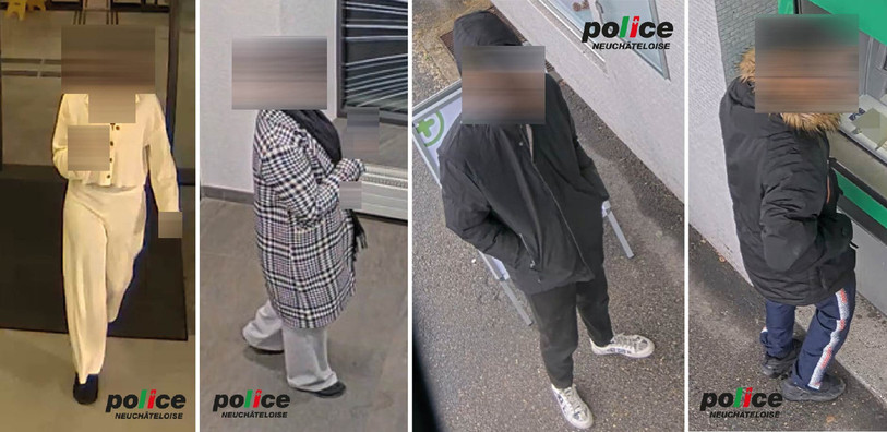 Les faux policiers ne portent pas d'uniforme, et présente une plaque de police sur leur téléphone portable. (Photo : Police neuchâteloise).
