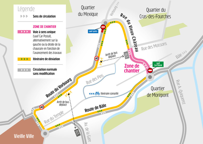 déviation rue du Vieux-Château
