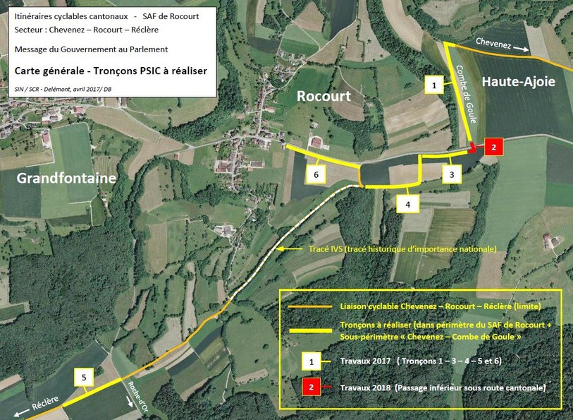 Le détail des travaux prévus par le Gouvernement jurassien