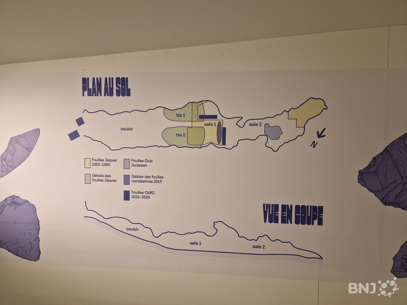 La grotte des Plaints à Couvet, telle que présentée lors de l'exposition du Musée régional du Val-de-Travers.