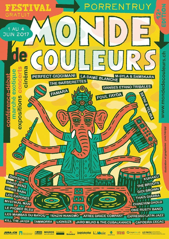 L'affiche du festival du Monde de Couleurs. (Illustration: Yves Hänggi)