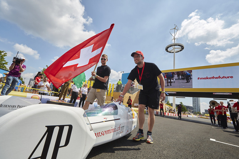 Les Consomini tirent leur révérence lors de la 32e édition du Shell Eco-marathon. (Source : HE-Arc Ingénierie)