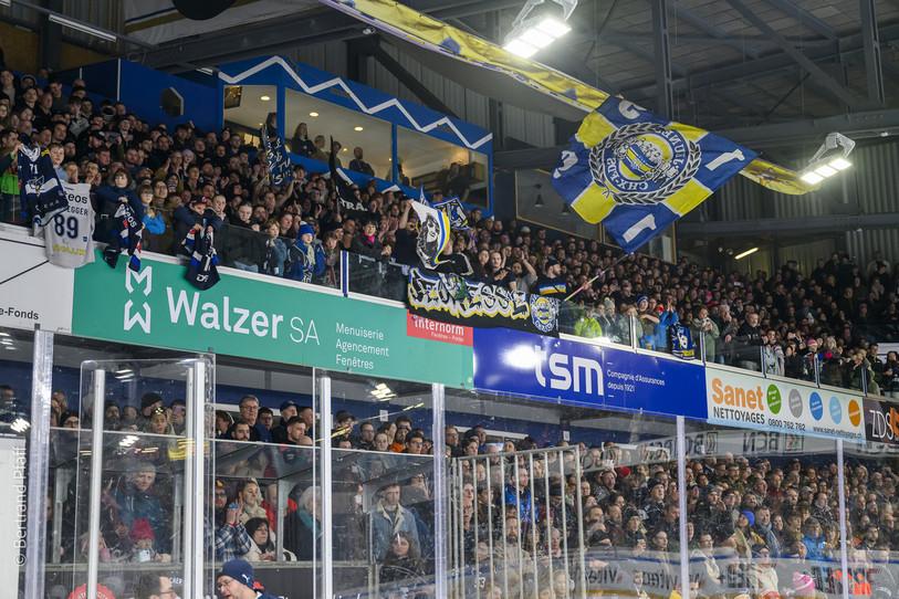 Le HC La Chaux-de-Fonds commencera la saison 2025-2026 devant son public, aux Mélèzes, le mardi 9 septembre. (Photo d'archives: Bertrand Pfaff)