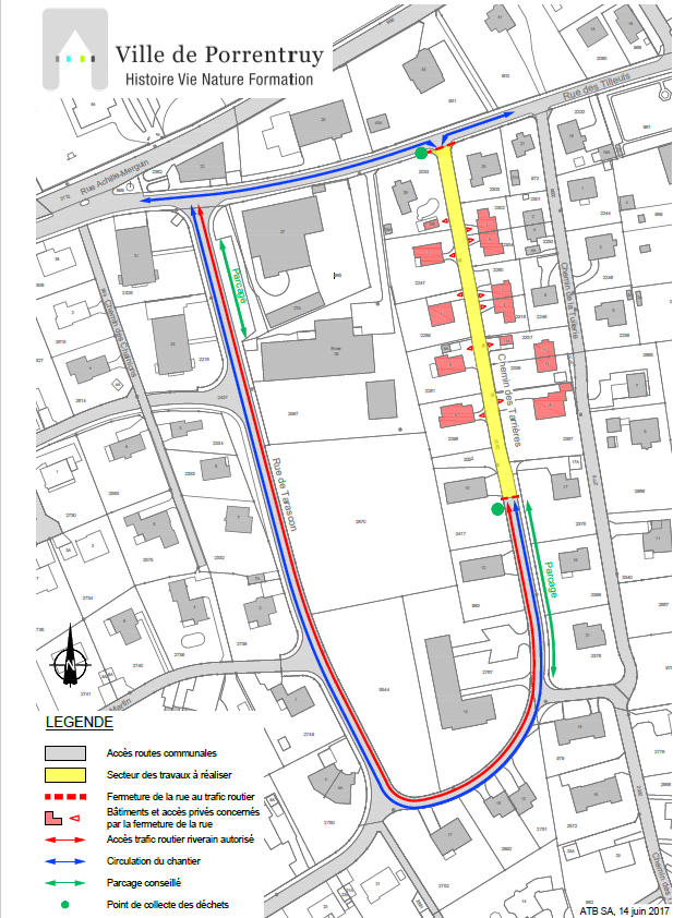 Travaux chemin Tarrières Porrentruy