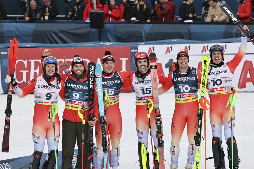 Le ski suisse a vécu une journée historique. (Photo : Keystone/AP Photo/Marco Trovati)