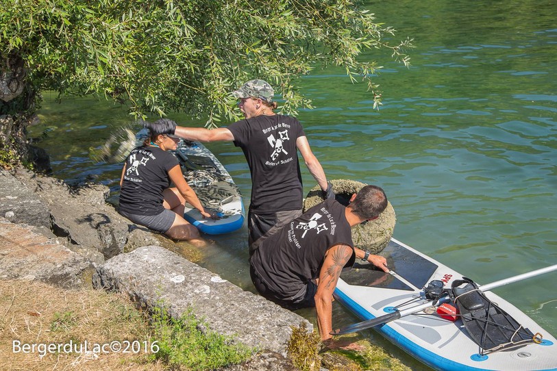 Les Bergers du Lac de Bienne en pleine opération de nettoyage