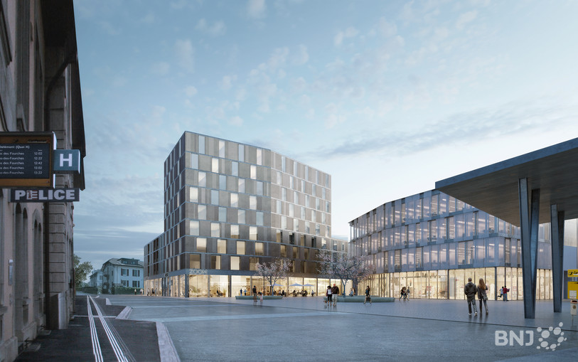 Le nouveau projet immobilier vu de la Place de la gare