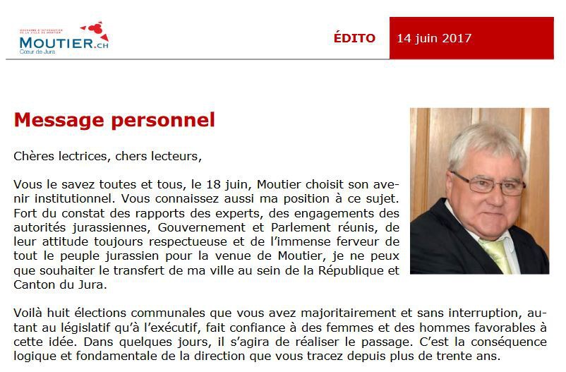 l'éditorial paru dans moutier.ch