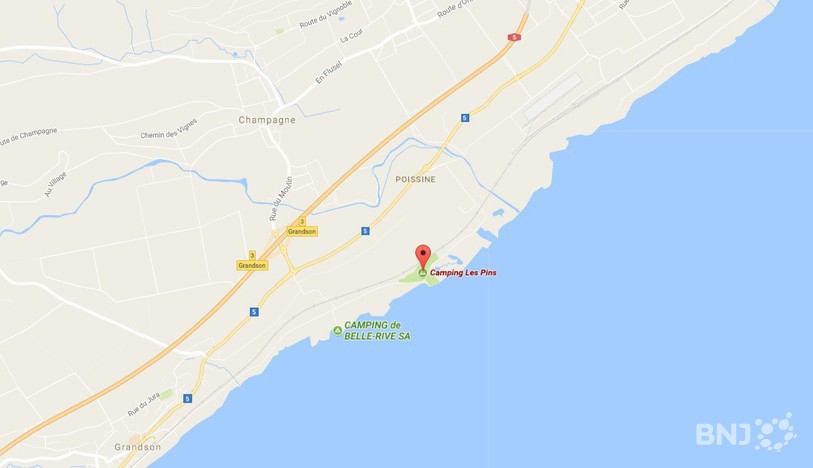 Camping des Pins à Grandson. (Google maps)