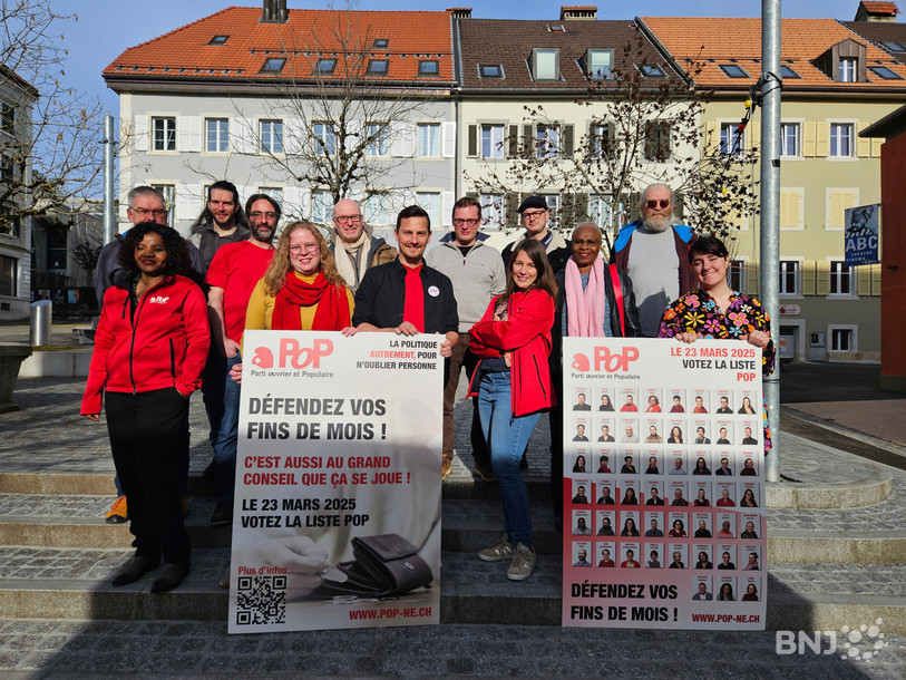 Les militants du POP ont présenté leurs axes de campagne pour l'élection au Grand Conseil neuchâtelois du 23 mars.