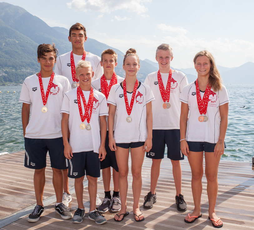 Les nageurs médaillés du Red-Fish lors du Championnat suisse Espoir. (source : Red-Fish)