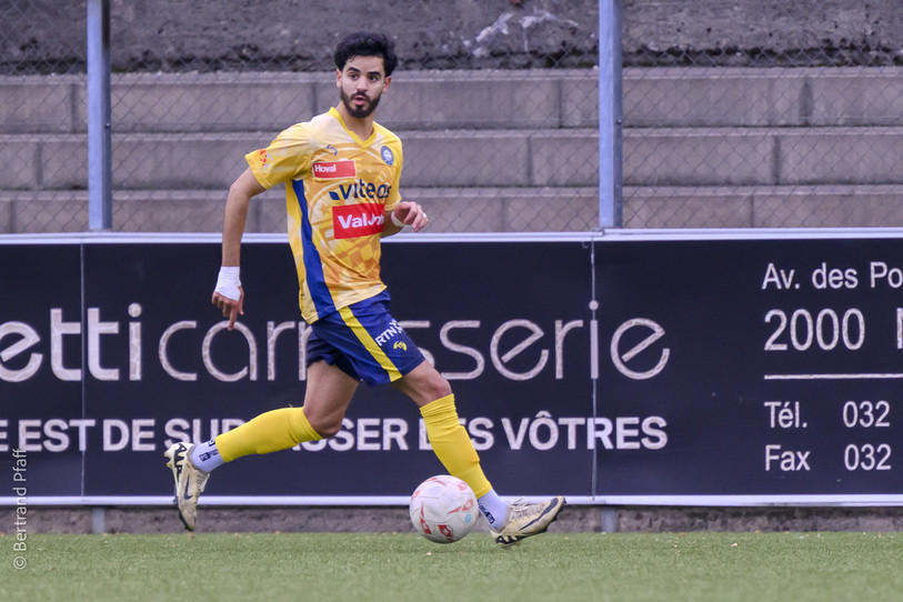 Le but du 3-1 signé par Noussayr Batbout à la 77e minute de jeu n'aura finalement pas été suffisant pour assurer la victoire au FC La Chaux-de-Fonds. (Photo : Bertrand Pfaff)