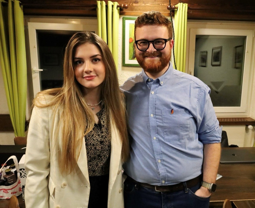 Isaure Juillard et Théo Comte, nouveaux co-présidents des Jeunes du Centre Jura. (Photo : Les Jeunes du Centre Jura).