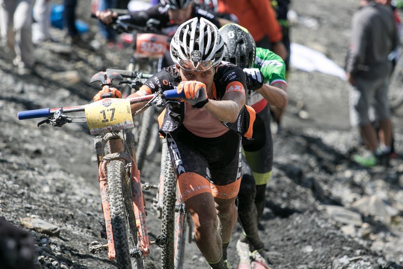 L'Italien Samuele Porro a eu le meilleur coup de pédale entre Verbier et Grimentz (photo : Etienne Bornet)