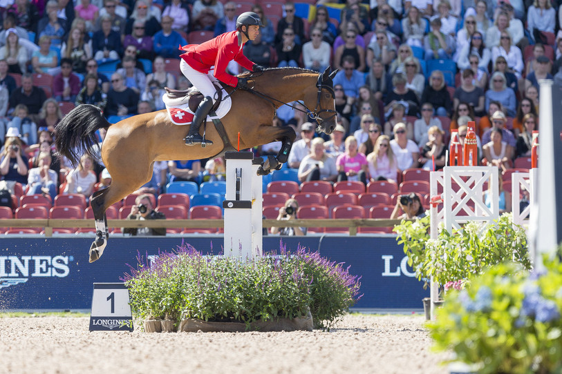 Steve Guerdat et Bianca à Göteborg (photo : FEI/Claes Jakobsson)
