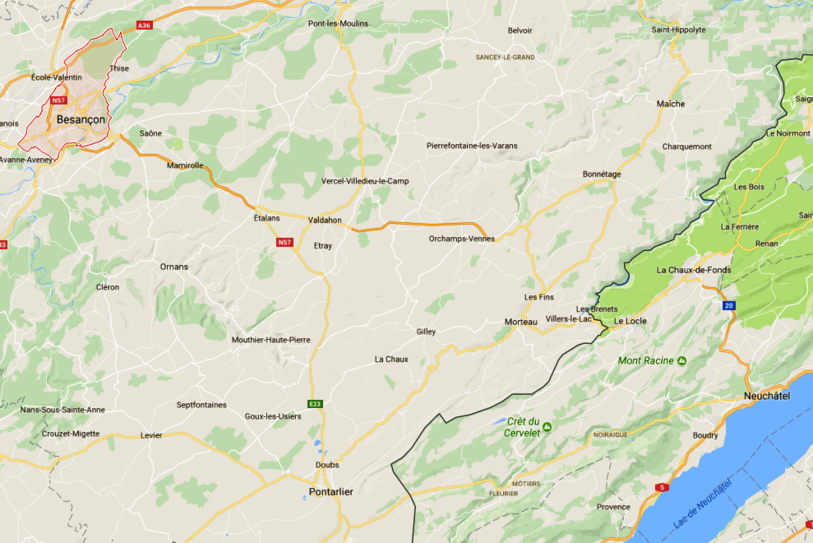 Le corps a été retrouvé dans un appartement de Besançon. Image: google maps.