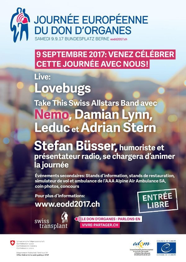 Affiche de la journée européenne du don d'organes