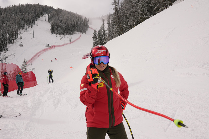 A Sun Valley, Lara Gut-Behrami peut encore espérer remporter le globe du Super-G. (Photo : AP/Robert F. Bukaty.)
