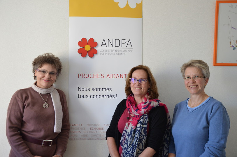 Delphine Vaucher-de-la-Croix, membre du comité de l'ANDPA, Laure Galvani, présidente de l'ANDPA et Christine Kaesermann, vice-présidente de l'ANDPA.