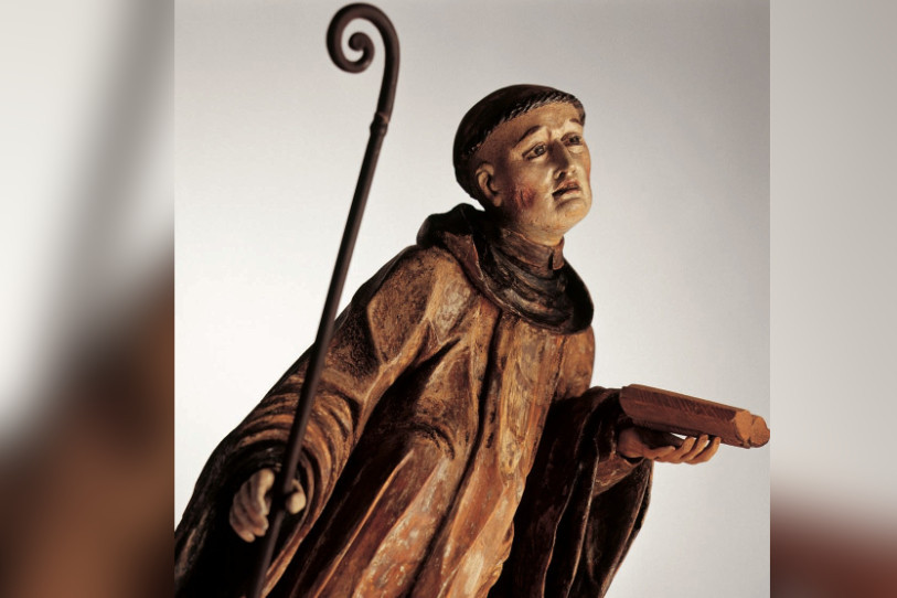 St-Germain, premier abbé de Moutier-Grandval, et son squelette ont vécu moult pérupéties. (Image : MJAH)