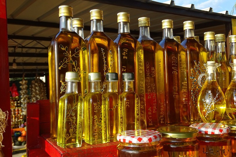Bouteilles d'huile d'olive