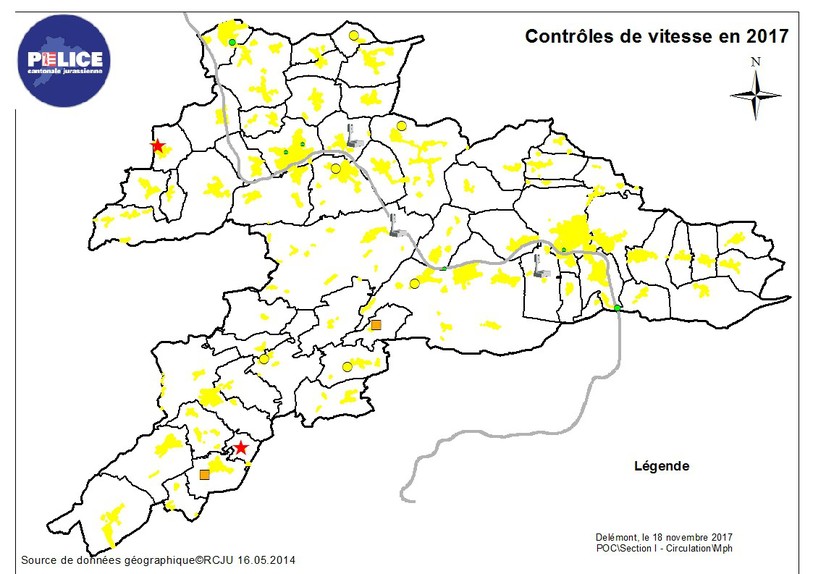 relevés du radar semi-stationnaire d'octobre 2017