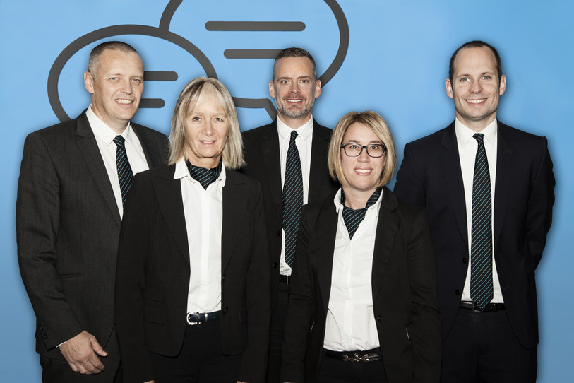  De gauche à droite : Christian Rieder, Catherine Montavon, Christophe Berberat, Carine Ribeaud-Chiquet, Karim Chehab
