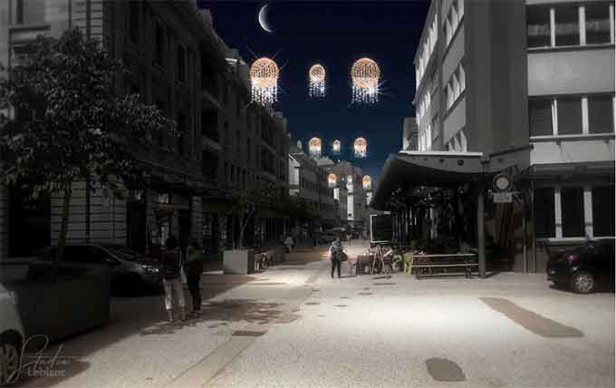 De belles lumières dès vendredi soir dans le ciel de La Chaux-de-Fonds. Photomontage : ville de La Chaux-de-Fonds