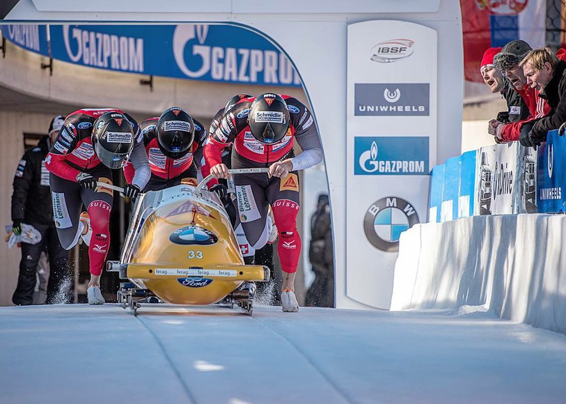 Les bobeurs prêts à la descente. (photo: Benoît Bérard)