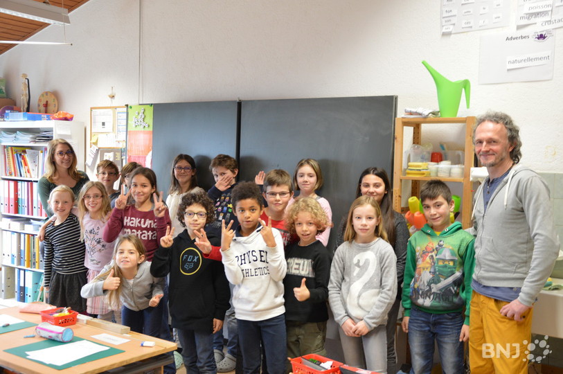La classe de 5e et 6e Harmos du collège de Montmollin.