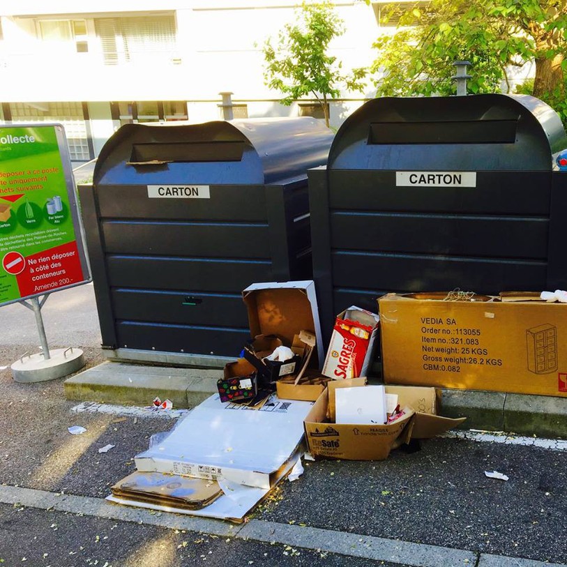 Photo sur la page Facebook du groupe créé par Yann Mercanton «Poubelle la ville à Neuchâtel».