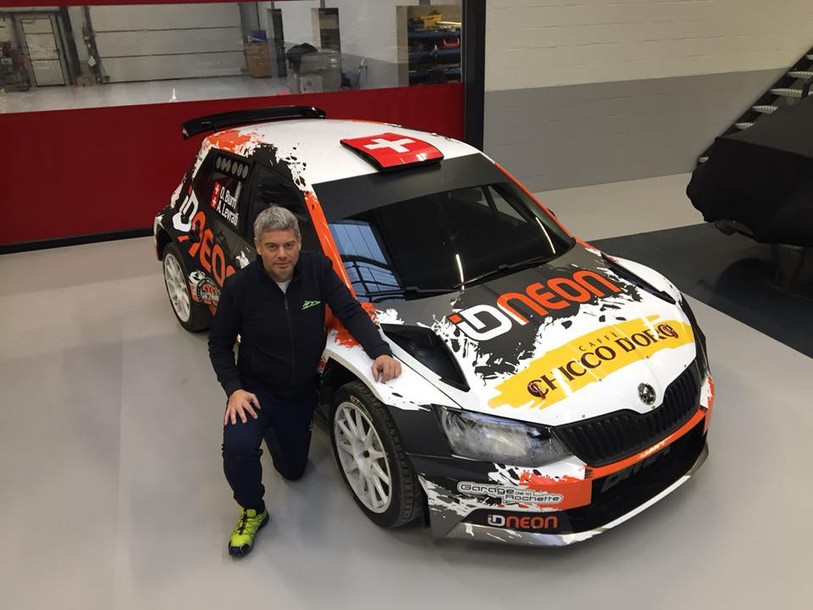 Olivier Burri et sa Skoda Fabia R5 (photo : Facebook 20ème rallye de Monte Carlo pour Olivier Burri)