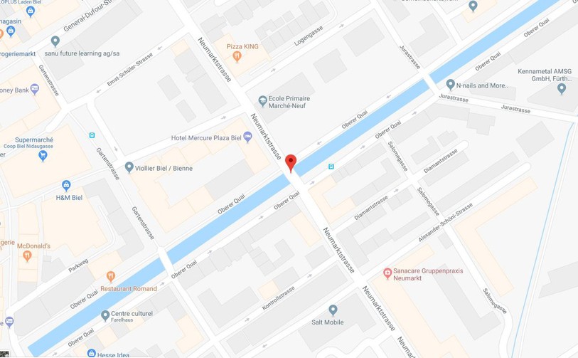 Le pont de la rue du Marché-Neuf sur le canal de la Suze est trop vétuste (photo: Google Maps)